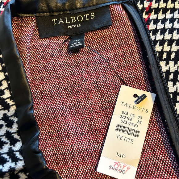 TALBOTS Stylish Black and White Houndstooth Skirt NWT - Picture 3 of 7